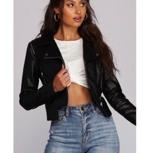 Windsor black leather jacket